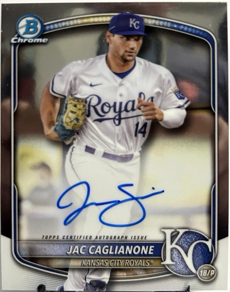 Jac Caglianone #CPA-JCA Baseball Cards 2025 Bowman Chrome Prospect Autograph