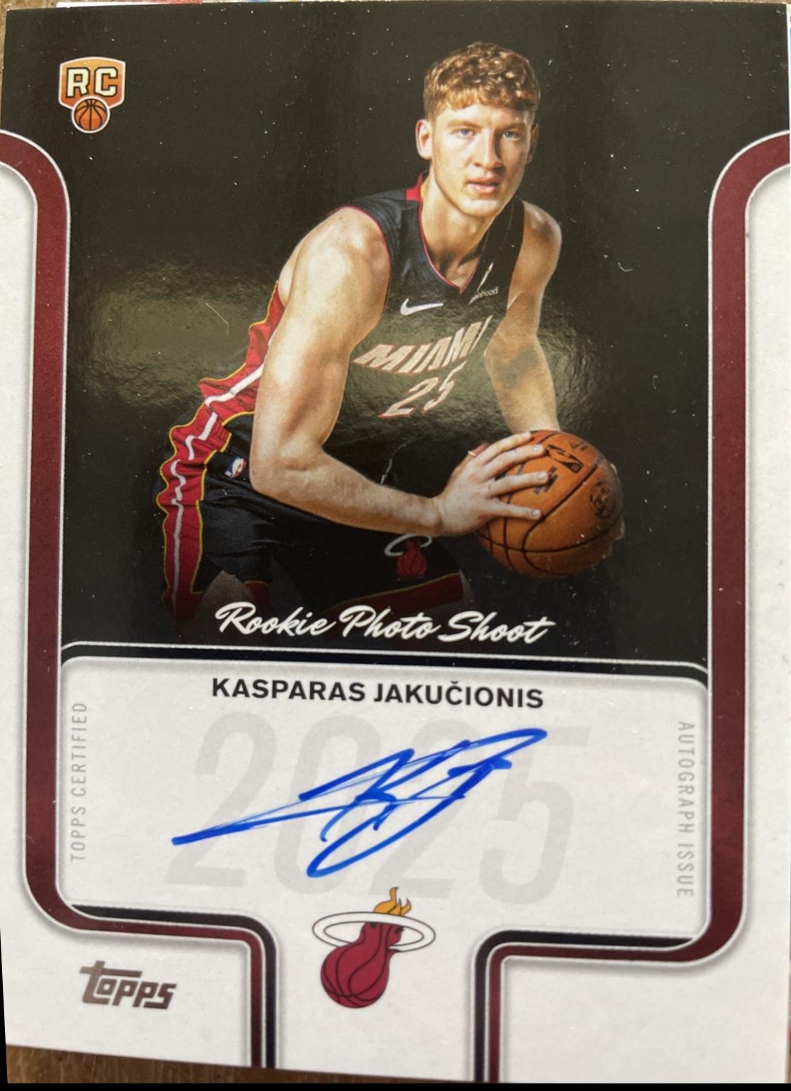 Kasparas Jakučionis #RP-KJ 2025-26 Topps Basketball Rookie Photo Shoot Autographs