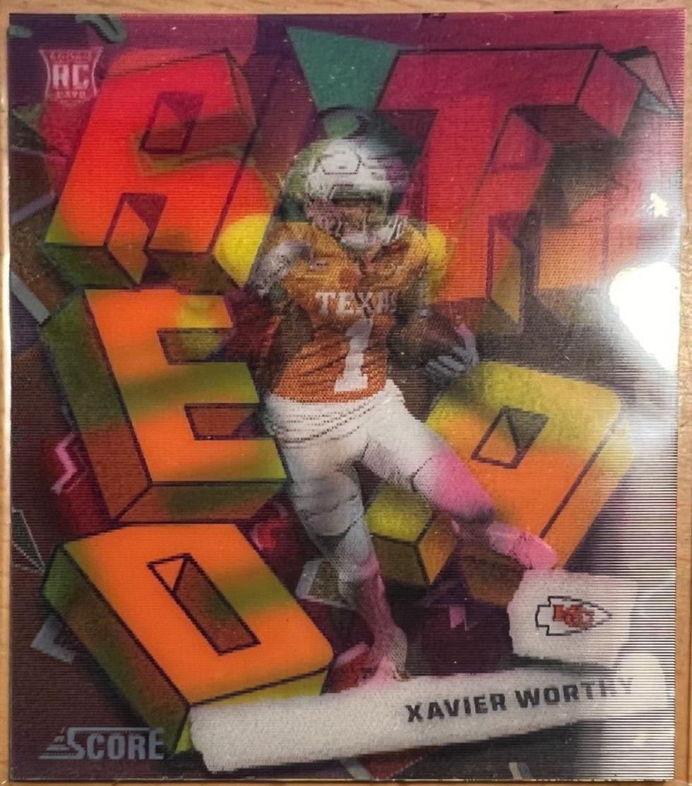 Xavier Worthy #SA-XWY Football Cards 2024 Panini Score Step Ahead
