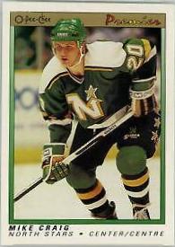 Mike Craig #19 Hockey Cards 1990 O-Pee-Chee Premier