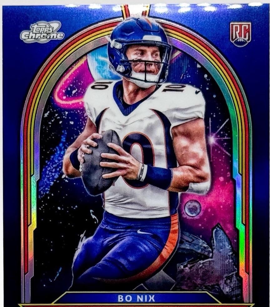 Bo Nix #CH-20 Football Cards 2024 Topps Cosmic Chrome Heroes