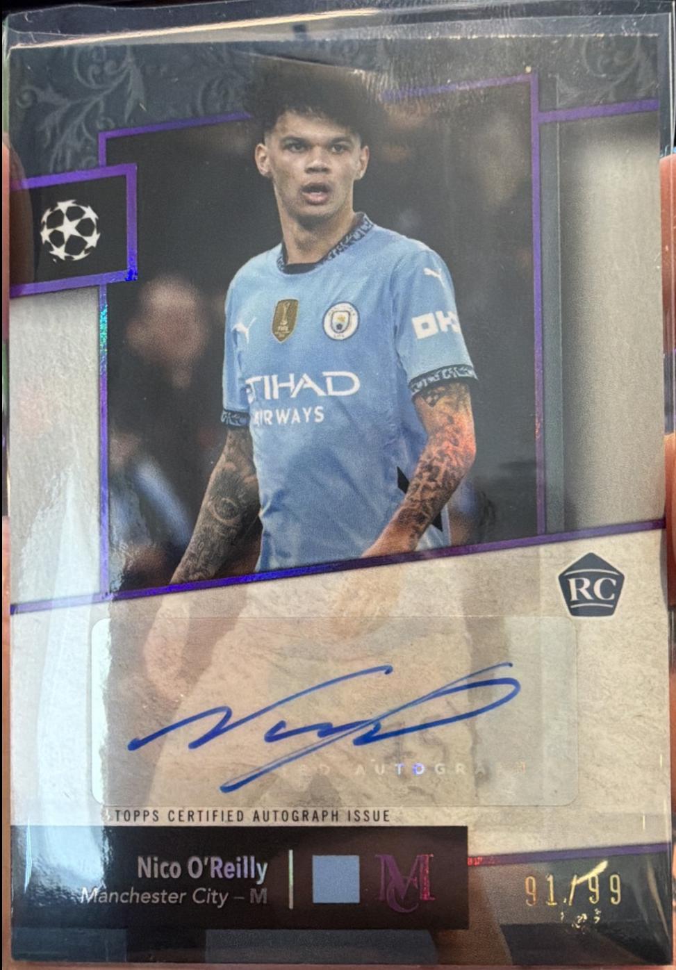 Nico O'Reilly #AA-NO2 2024 Topps Museum UEFA Archival Autograph