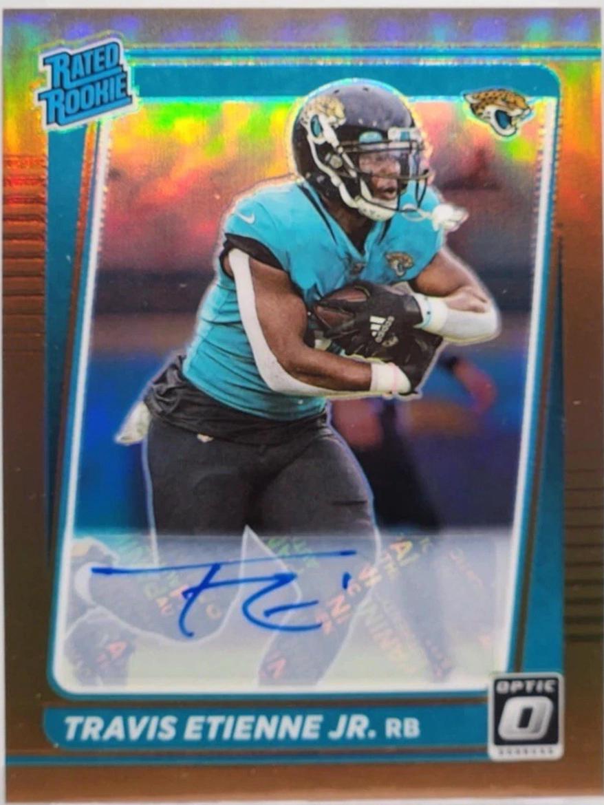 Travis Etienne Jr. #214 2021 Panini Donruss Optic Rated Rookies Autograph Football