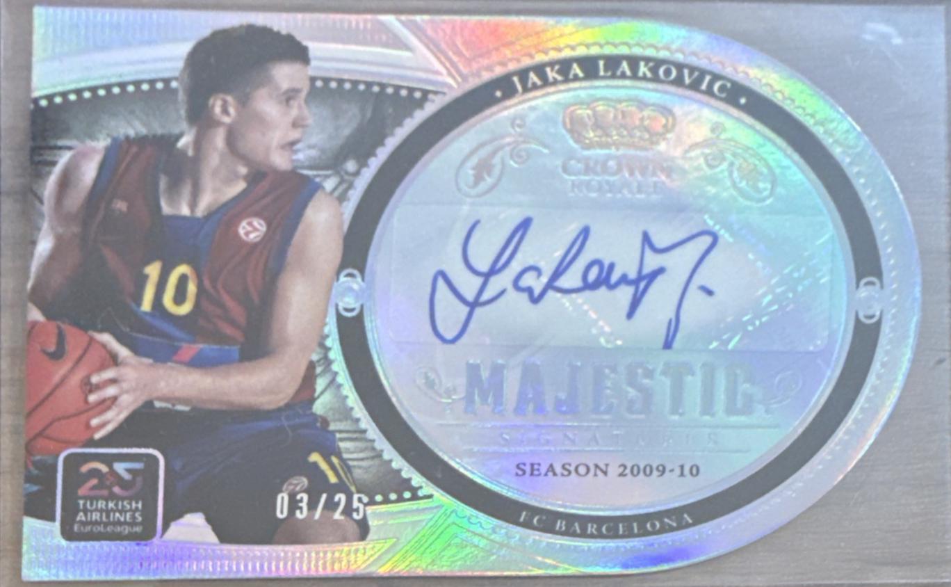 Jaka Lakovic #7 2024 Panini Crown Royale Euroleague Majestic Signature Basketball