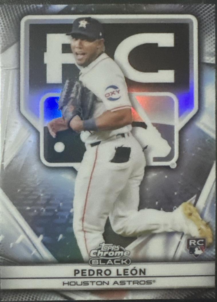 Pedro Leon #151 Baseball Cards 2025 Topps Chrome Black Rookie Design Variation