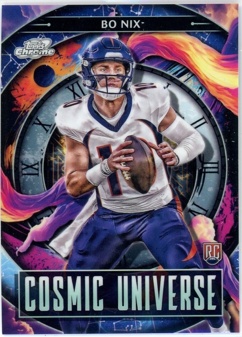 Bo Nix #CU-5 Football Cards 2024 Topps Cosmic Chrome Universe