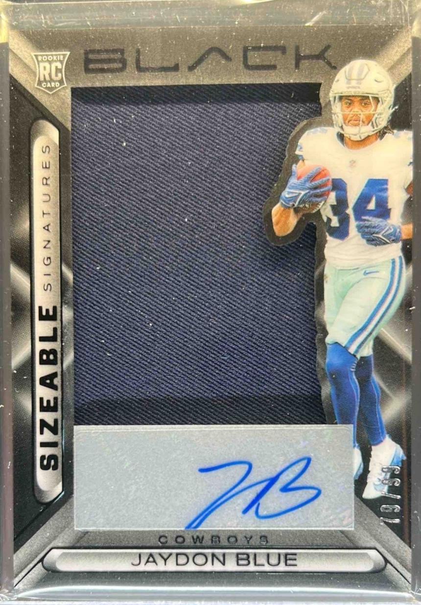 Jaydon Blue #8 2025 Panini Black Football Sizeable Signatures Rookie Jersey