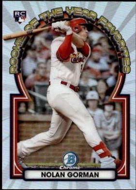Nolan Gorman #ROYF-5 Baseball Cards 2023 Bowman Chrome Rookie of the Year Favorites