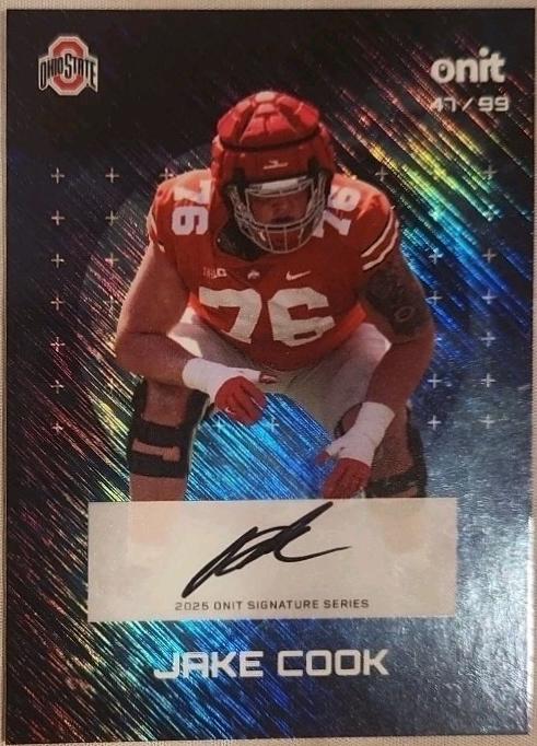 Jake Cook #S-8 2025 Onit Athlete Ohio State Buckeyes Signature Football