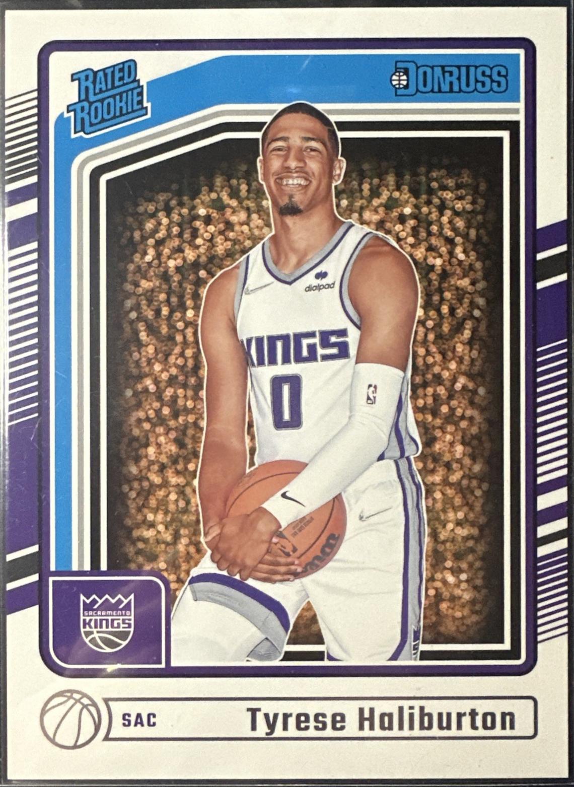 Tyrese Haliburton #7 Basketball Cards 2024 Panini Donruss Retro Rated Rookie Box Topper