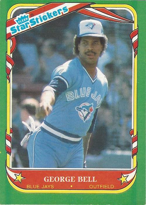 George Bell #9 Baseball Cards 1987 Fleer Star Stickers