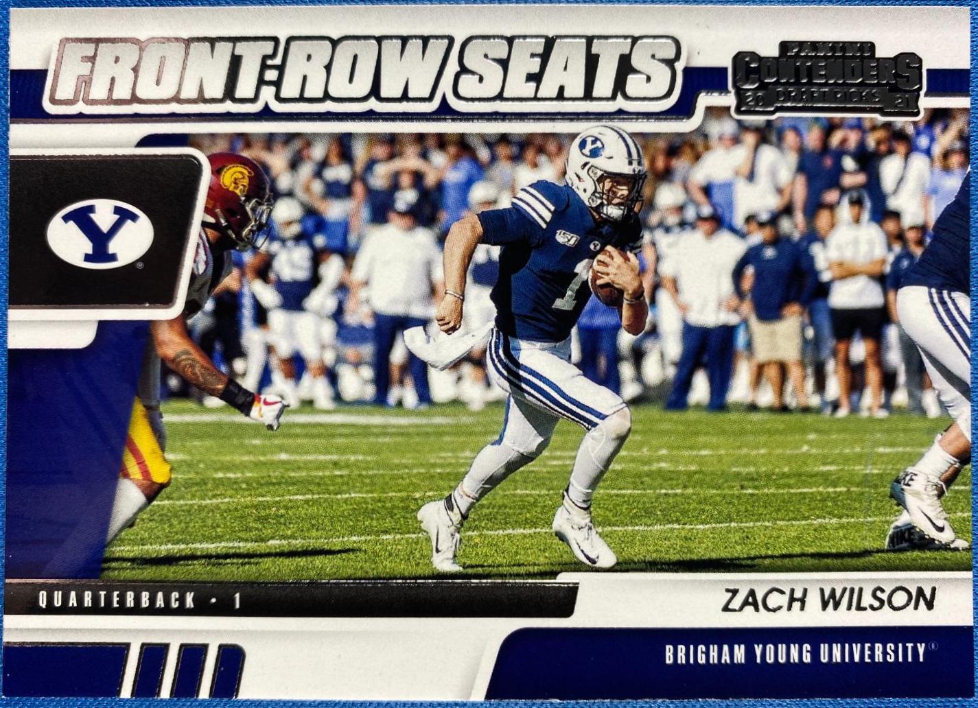 Zach Wilson #11 Football Cards 2021 Panini Contenders Draft Picks Front Row Seats