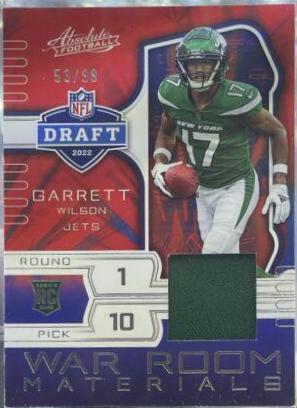 Garrett Wilson #6 Football Cards 2022 Panini Absolute War Room Materials