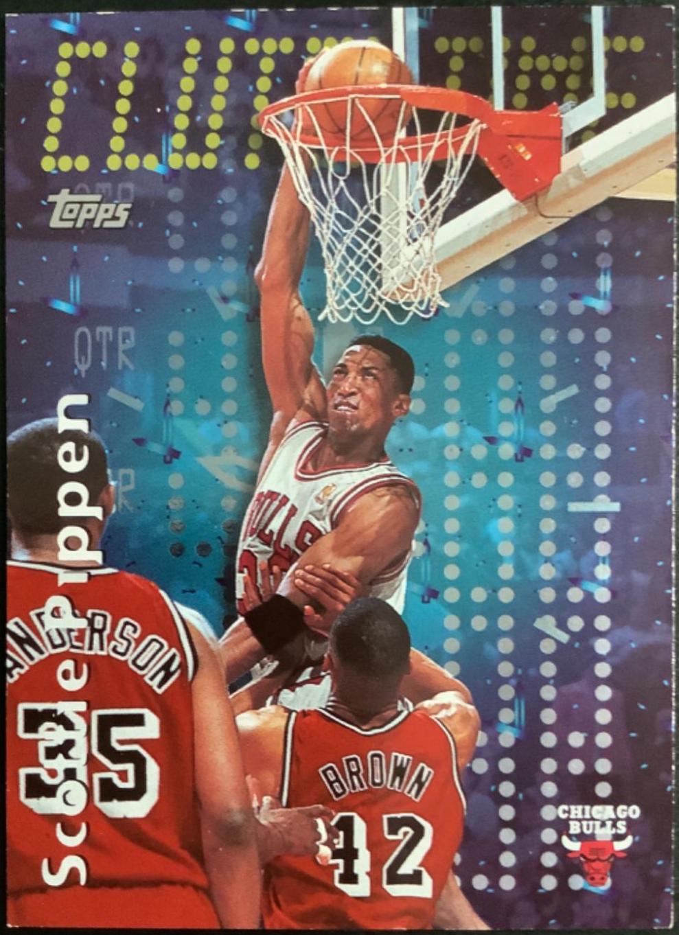 Scottie Pippen #CT20 Basketball Cards 1997 Topps Clutch Time