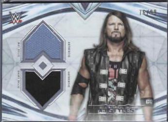 AJ Styles #DR-AJ Wrestling Cards 2020 Topps WWE Undisputed Dual Relics