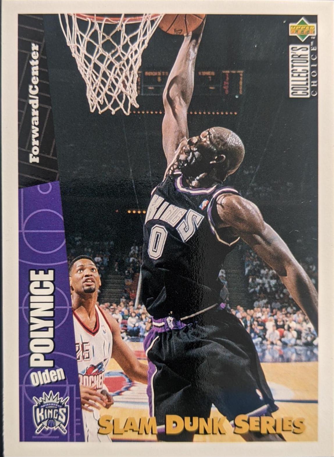 Olden Polynice #30 Basketball Cards 1996 Collector's Choice Slam Dunk Series