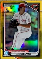 Luke Holman [Yellow Refractor] #BDC-100 Baseball Cards 2024 Bowman Draft Chrome Prices
