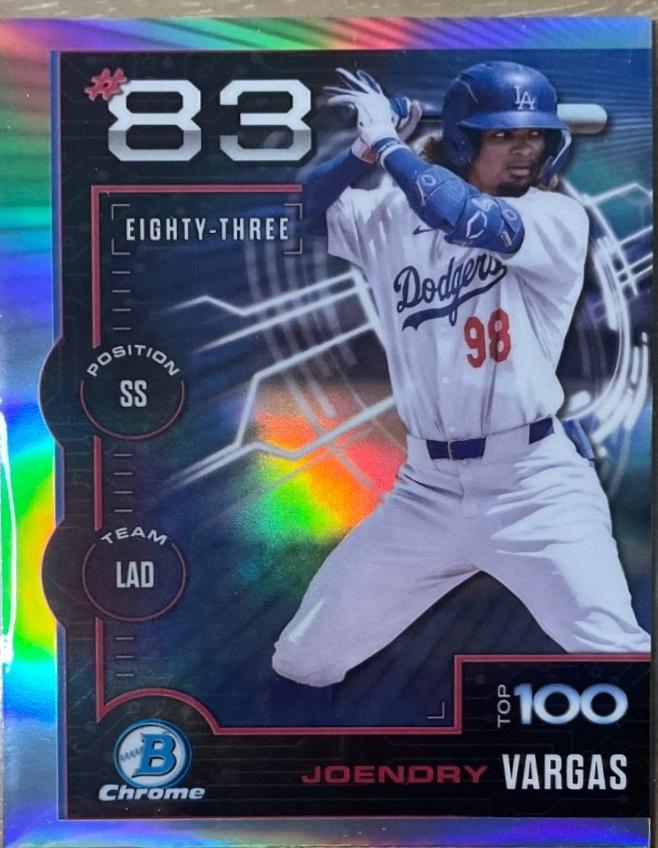 Joendry Vargas #BTP-83 Baseball Cards 2025 Bowman Scouts Top 100
