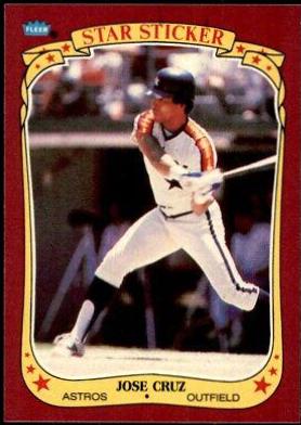 Jose Cruz #27 Baseball Cards 1986 Fleer Star Stickers