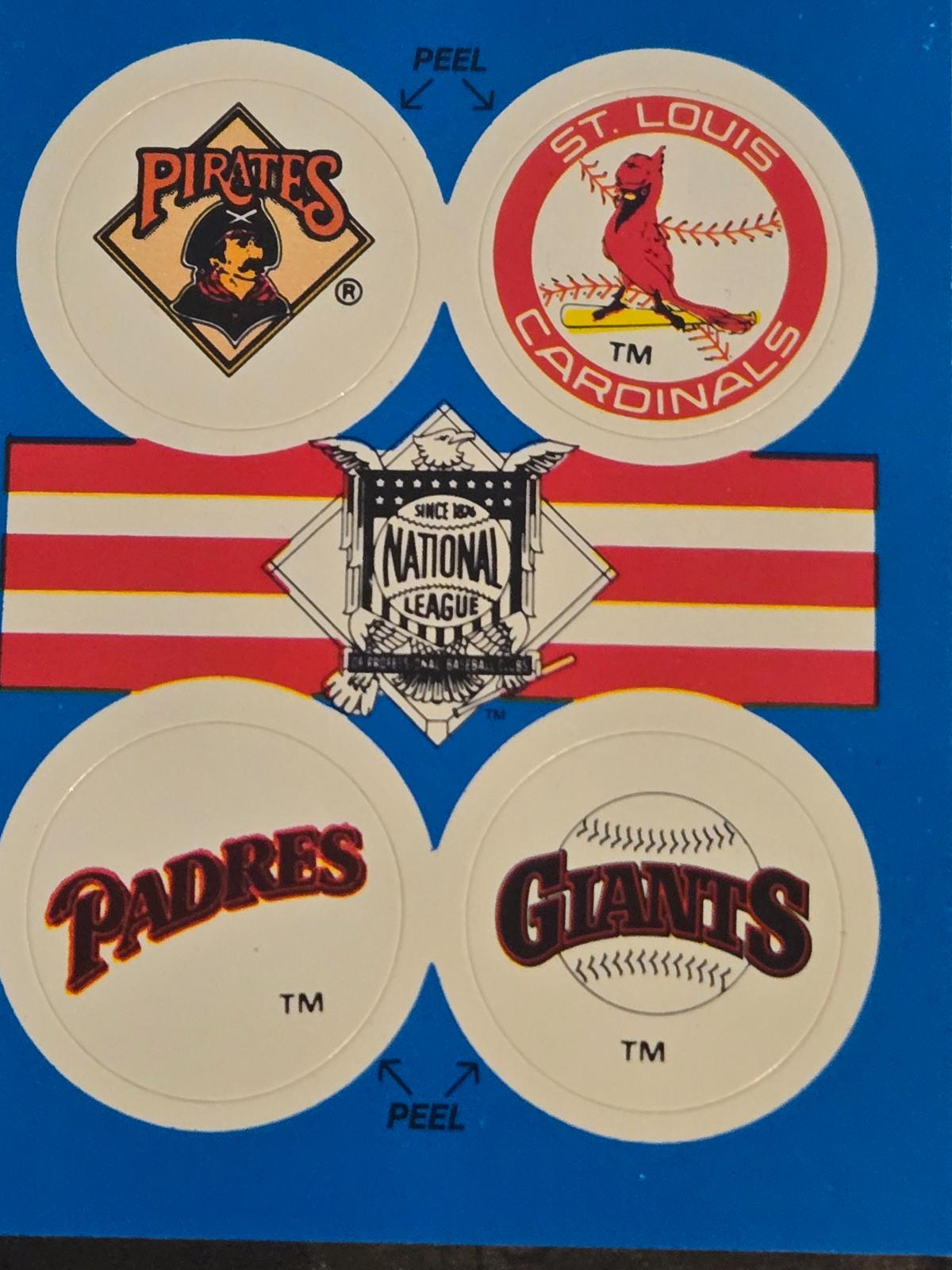 Pirates/Cardinals/Padres/Giants Baseball Cards 1989 Fleer Update