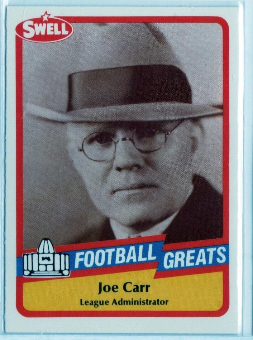 Joe Carr #3 Football Cards 1989 Swell Greats