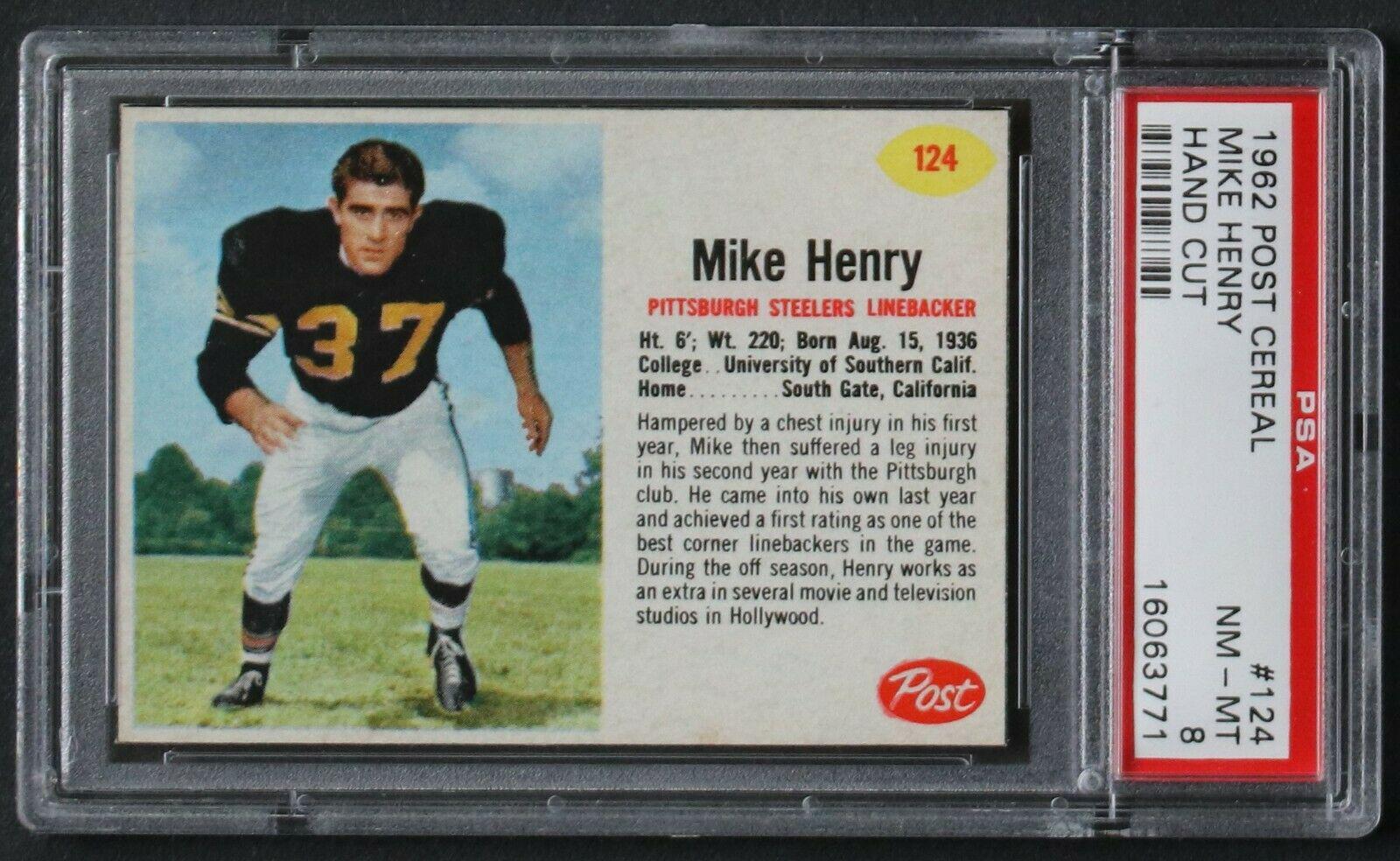 Mike Henry #124 Football Cards 1962 Post Cereal
