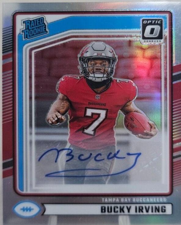 Bucky Irving #301 Football Cards 2024 Panini Donruss Optic Rated Rookie Preview Autograph