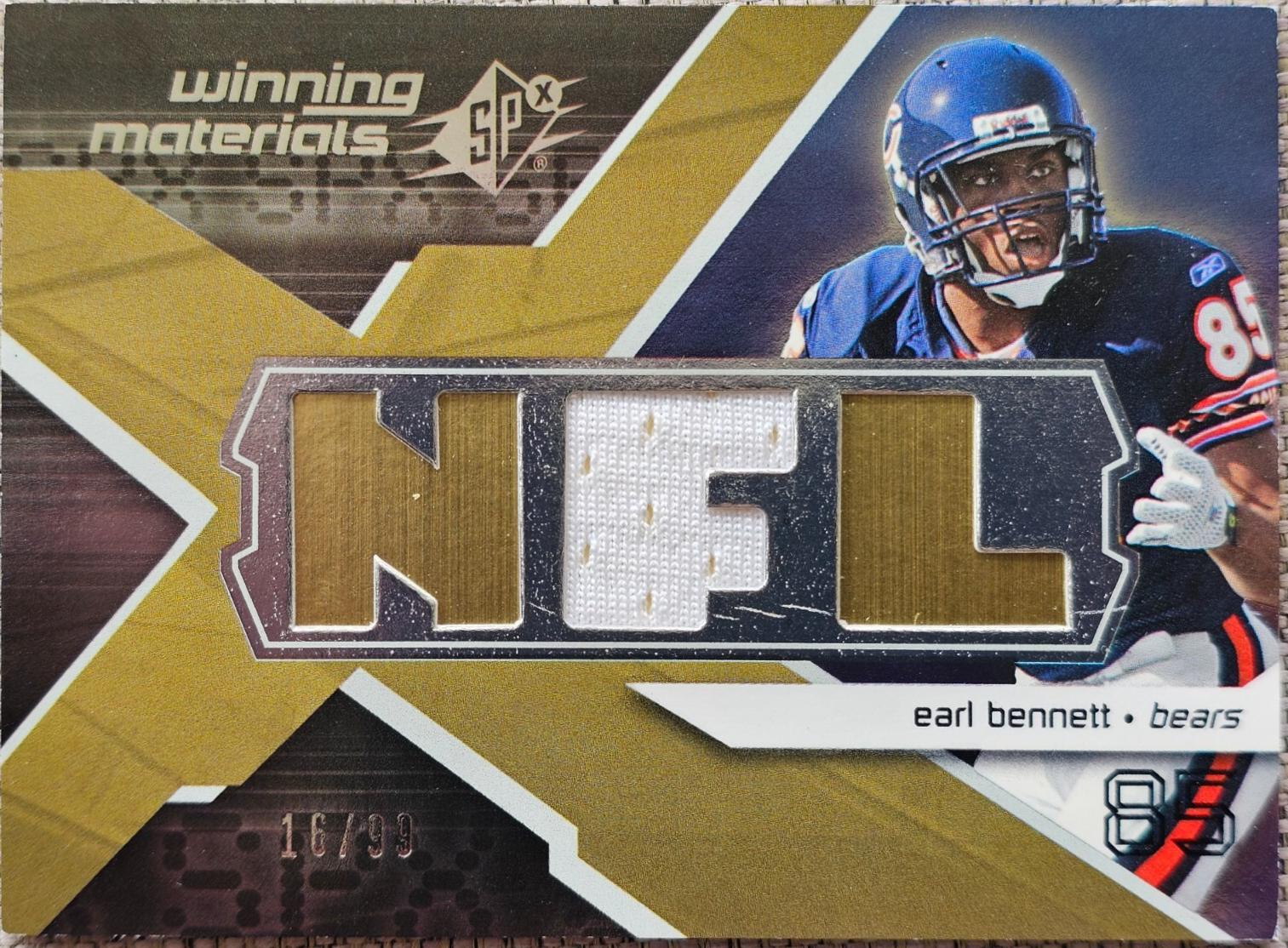 Earl Bennett #WM-EB 2008 Spx Winning Materials Football