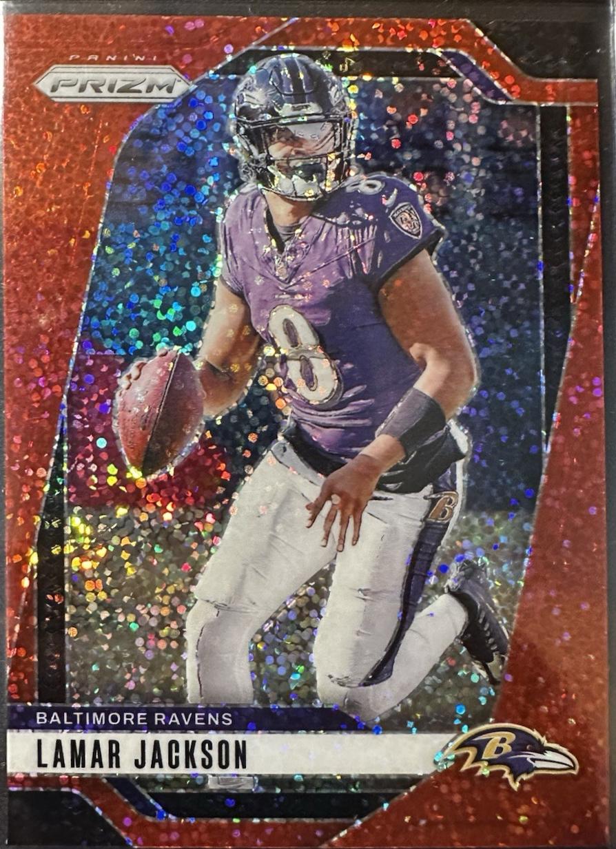 Lamar Jackson [Red Sparkle] #19 Prices | 2024 Panini Prizm