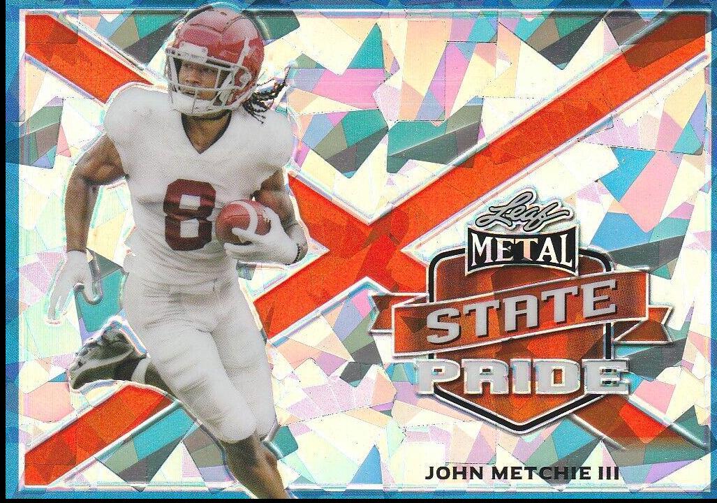 John Metchie III #SP-JM1 2022 Leaf Metal Draft State Pride Football