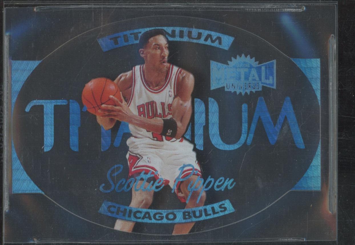 Scottie Pippen #15 Basketball Cards 1997 Metal Universe Titanium
