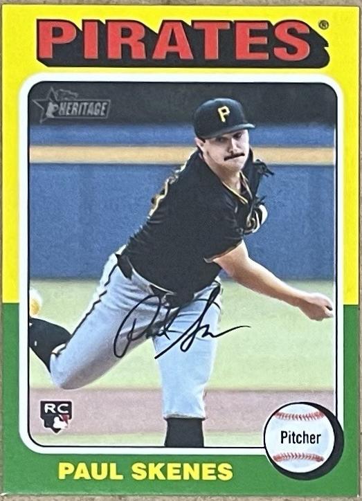 Paul Skenes #594 Baseball Cards 2024 Topps Heritage Mini