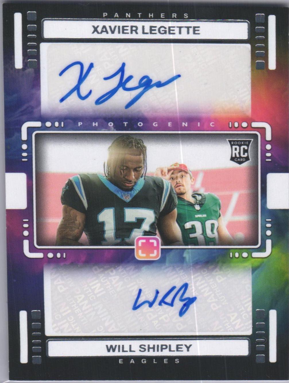 Will Shipley / Xavier Legette #PBO-XLWS Football Cards 2024 Panini Photogenic Rookie Photo Bomb Autograph