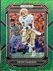 Deion Sanders [Green Shimmer] #28 Football Cards 2023 Panini Prizm Draft Picks Prices