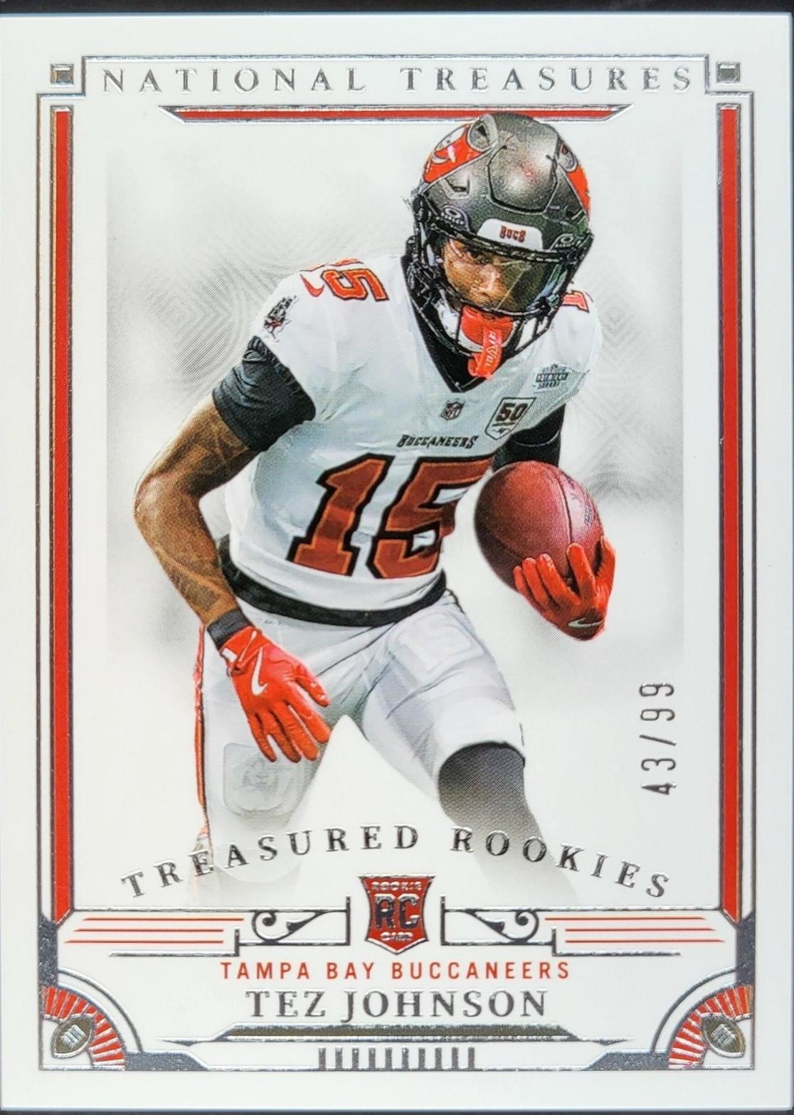 Tez Johnson #39 2025 Panini National Treasures Football Treasured Rookies