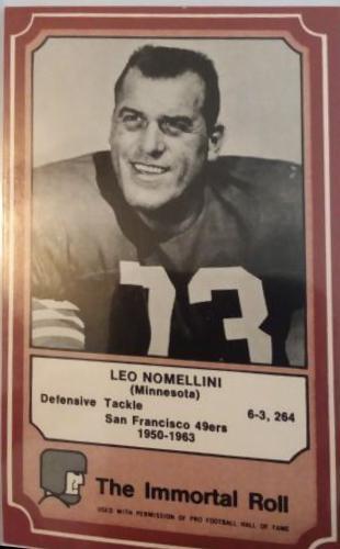 Leo Nomellini #38 Football Cards 1975 Fleer Hall of Fame