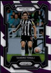 Sandro Tonali [Purple White Stripes] #59 Soccer Cards 2023 Panini Prizm Premier League Prices