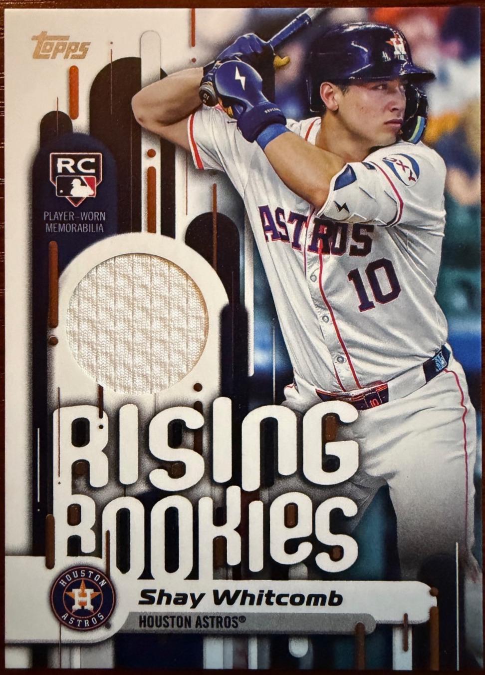 Shay Whitcomb #RRR-SW 2025 Topps Update Rising Rookie Relics Baseball