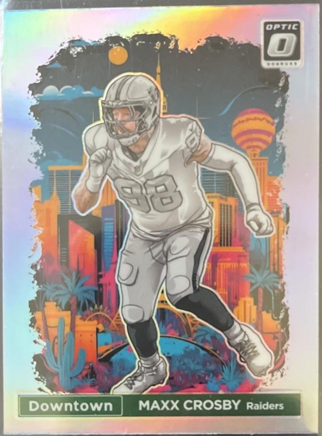 Maxx Crosby #23 Football Cards 2024 Panini Donruss Optic Downtown