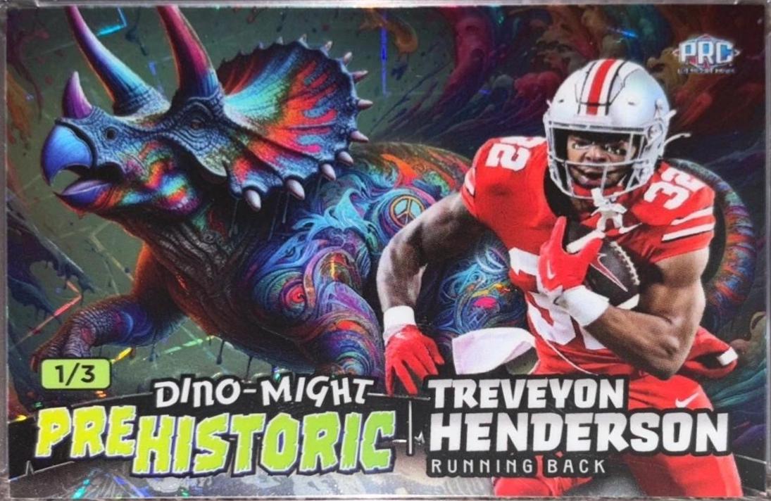 Treveyon Henderson #PHTRI2-TH 2024 Wild Card Alumination Dino Might Pre Historic Football
