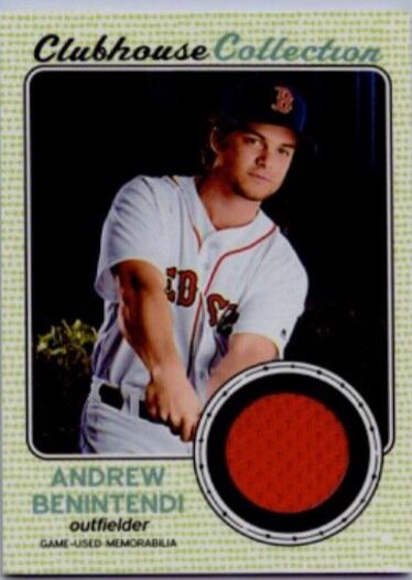 Andrew Benintendi #ABE Baseball Cards 2017 Topps Heritage Clubhouse Collection Relics
