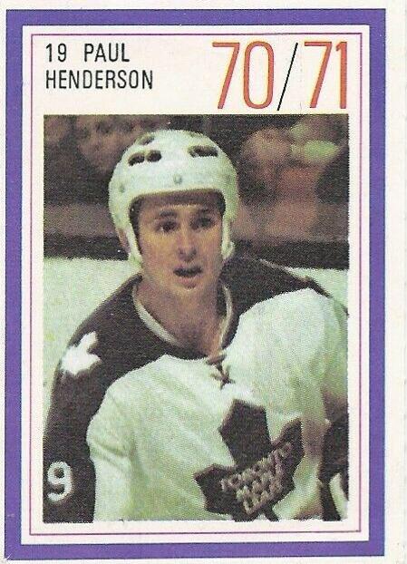 Paul Henderson Hockey Cards 1970 Esso Power Players