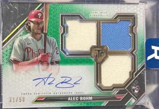 Alec Bohm #RFPAR-AB 2021 Topps Triple Threads Baseball Rookies and Future Phenoms Autograph Relics
