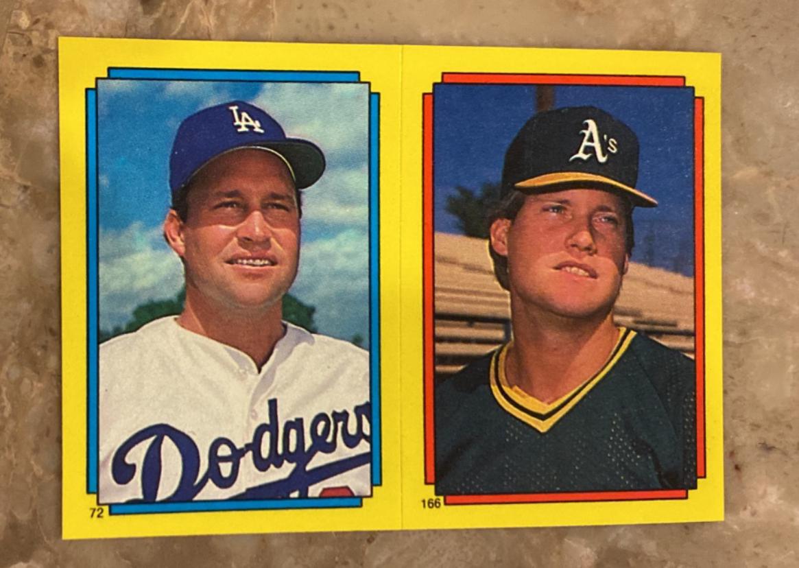 Matt Young, Jay Howell, Bret Saberhagen #72, 166, 60 Baseball Cards 1988 Topps Stickercard