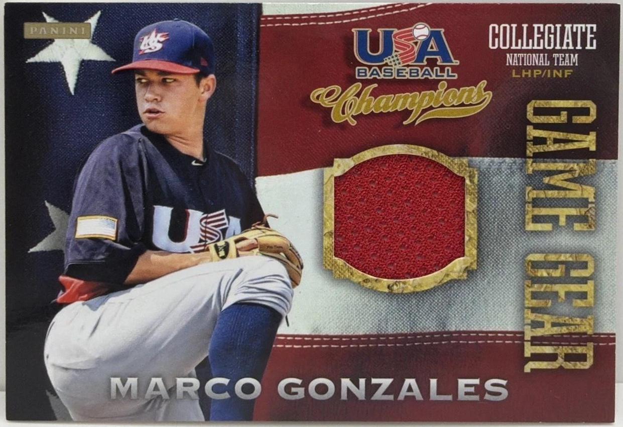 Marco Gonzales #34 2013 Panini USA Baseball Champions Game Gear Jersey