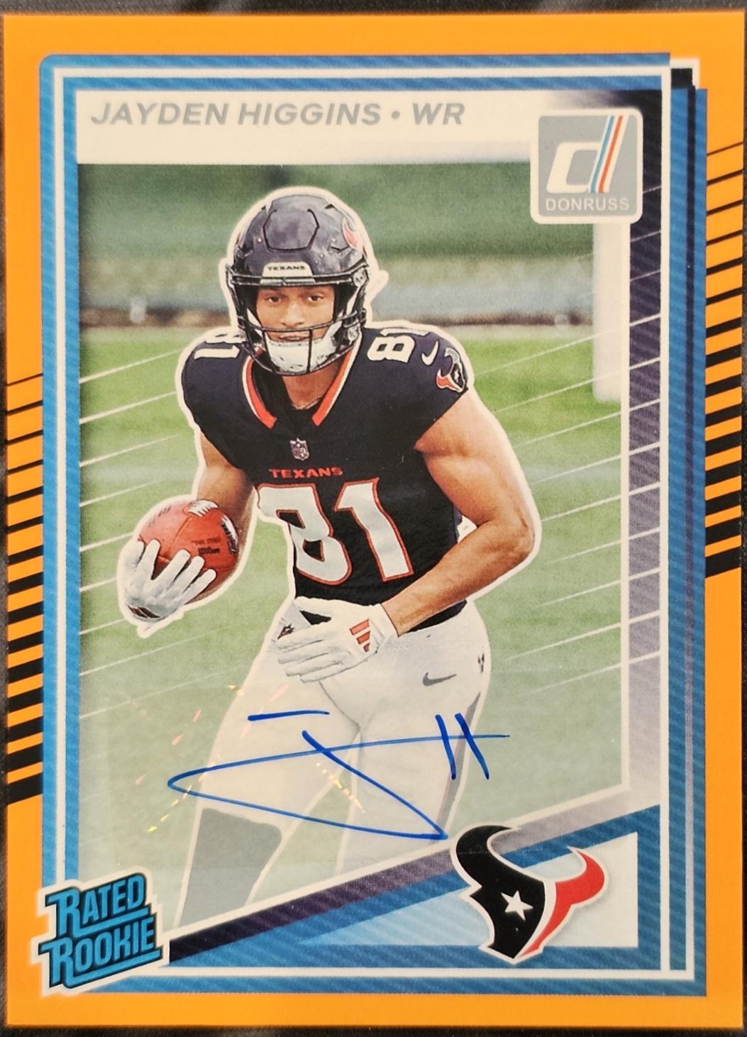 Jayden Higgins [Orange Autograph] #334 Prices | 2025 Panini