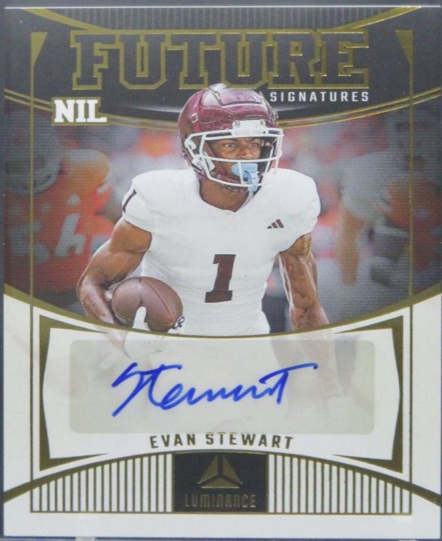Evan Stewart #39 Football Cards 2024 Panini Luminance Future Signature NIL