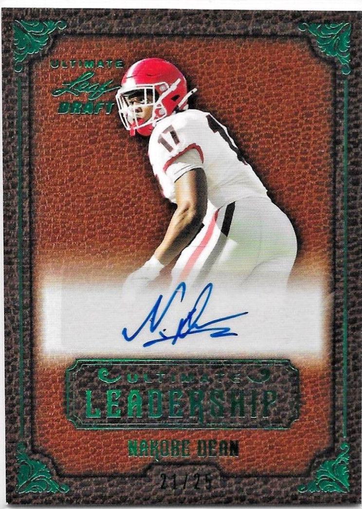Nakobe Dean #BA-ND1 2022 Leaf Ultimate Draft Autographs Football