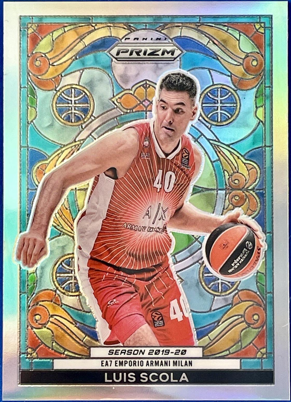 Luis Scola #1 2023 Panini Prizm Euroleague Stained Glass Basketball