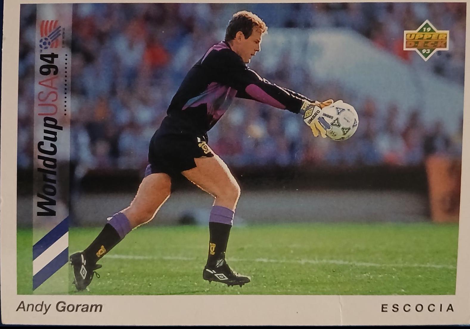 Andy Goram #122 1993 Upper Deck World Cup Preview Adams Gum Soccer